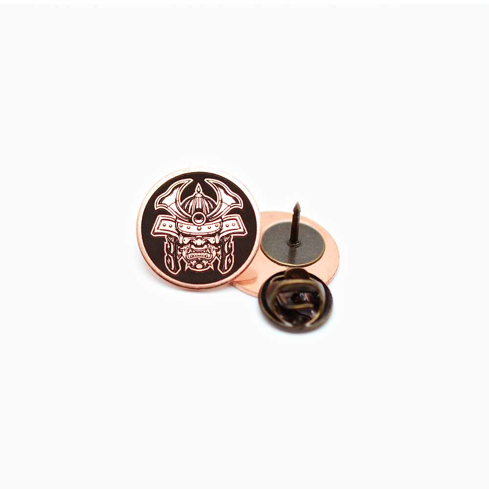 Samurai Shogun Copper Pin Front and Back Pin Clasp