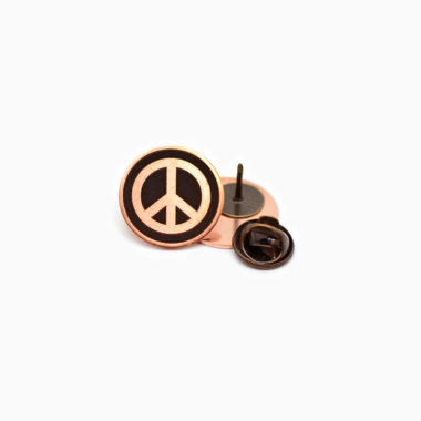 Peace Symbol Copper Pin Front and Back Pin Clasp